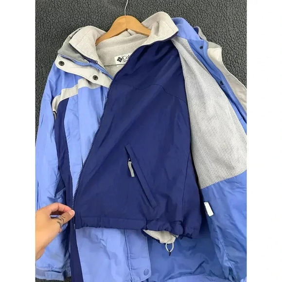 Columbia Sportswear Interchange Jacket Blue Beige LARGE Core Winter Women's - Picture 12 of 16